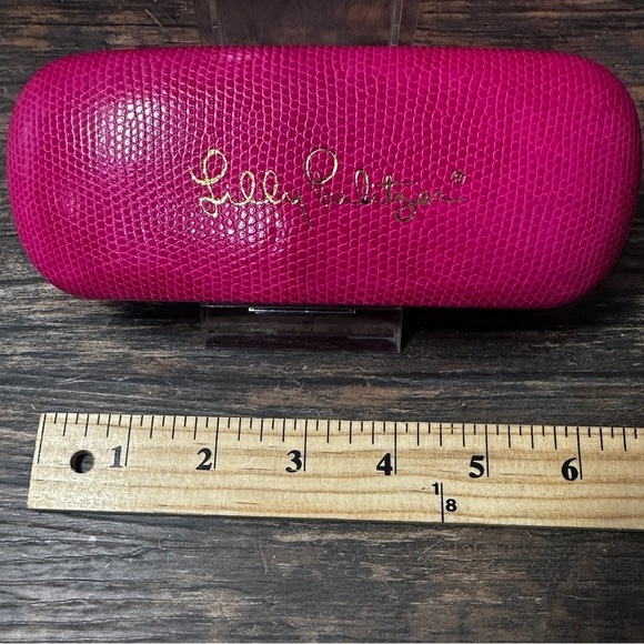 Lilly Pulitzer Pink Glasses Case Vibrant Glossy Structured - Picture 1 of 14